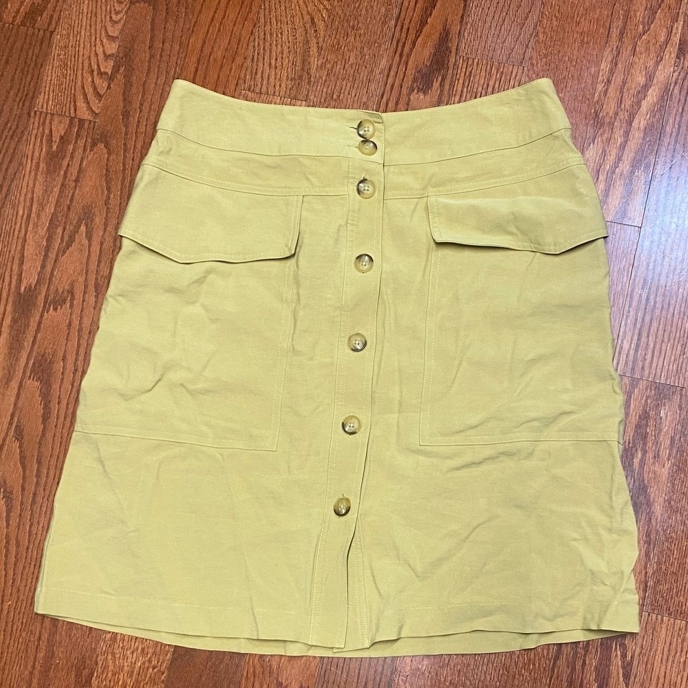Stylish Tan Button-Front Skirt